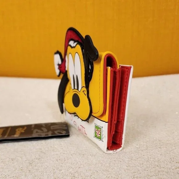 Loungefly Disney Pluto Santa Letter Holiday Flap Wallet NEW - Picture 7 of 16